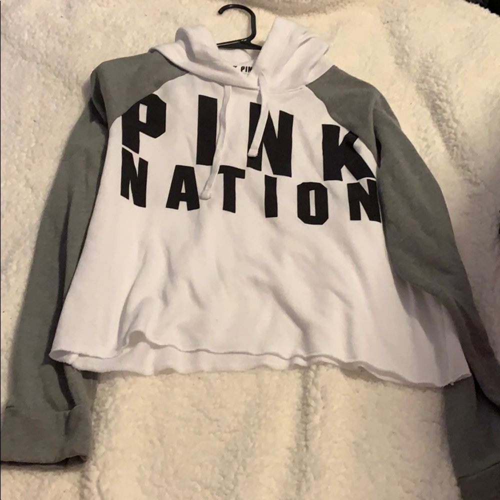 Pink crop hoodie